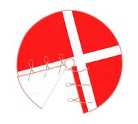 48" Christmas Tree Skirt â€“ Festive Denmark Danish Flag Print Party Mat Decorations, Xmas Holiday Home Decor