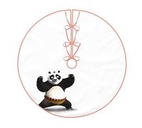 48" Christmas Tree Skirt â€“ Festive Hip Hop Panda Print Party Mat for Holiday Decor, Perfect for Xmas, New Year, and More