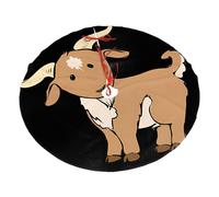 48" Christmas Tree Skirt â€“ Festive Holiday Party Brown goat Print Mat Decor for Xmas Home Decor