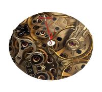 48" Christmas Tree Skirt â€“ Festive Holiday Party Cool Steampunk Gears Print Mat Decor for Xmas Home Decor