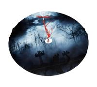 48" Christmas Tree Skirt â€“ Festive Holiday Party Gothic Happy Halloween Print Mat Decor for Xmas Home Decor