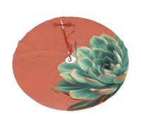 48" Christmas Tree Skirt â€“ Festive Holiday Party Mat with Pure background color succulent Print, Indoor Outdoor Celebrations, New Year