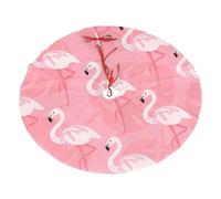 48" Christmas Tree Skirt â€“ Summer Flamingo Palm Leaves Printed Holiday Party Mat Decorations for Xmas Home Decor Ornaments