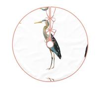 48" Christmas Tree Skirt - Long-Beaked Heron Print Party Mat, Xmas Holiday Home Decor, Base Cover for Indoor & Outdoor Use