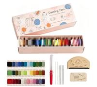 48 Colors Darning Yarn Kit, 30% Wool Darning Threads with Garment Repair Kit for Clothes Socks, Wool Comb, Lint Shaver, Snag Repair Needles, Latch Hook Knit Picker