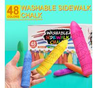 (48 colours) 48pcs Jumbo Pavement Chalks Set - Washable, Non-Toxic, Chunky Sidewalk Chalk for Outdoor Play