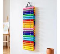 48 Compartments Vinyl Storage Organizer with 2 Hooks and 1 Hanging Straps Double-Sided Craft Vinyl Storage Rack for Diamond Art Painting Kits (Grey)