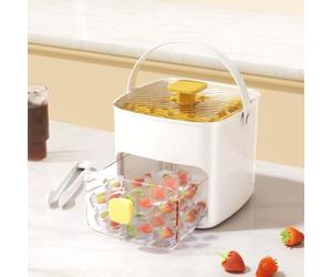 48 Cube Double-Deck Portable Ice Maker with Insulated Bag & Easy Press Lid,Silicone Outdo Trays,Counte,Produces 48