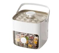 48 Cube Ice Maker, Double-Layer Large Capacity Ice Cube Tray with Storage Bin, Easy Press Release & Stackable Design for Home Office (White)