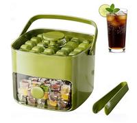 48 Cube Ice Maker with Easy Press Lid, 2-in-1 Large Capacity Ice Maker & Storage Bin Set,One-Click Demolding Pull-Out Ice Drawer with Two 24-Compartment Ice Trays Ice Tongs(White)