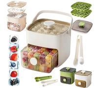 48 Cube Ice Maker with Easy Press Lid ＆ Double-Deck & Bin, Portable Ice Cube Maker with Clip, Easy Press to Release Ice, Instant Ice Maker for Coffee Cocktails and Juice (White)