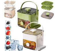 48 Cube Ice Maker with Easy Press Lid ＆ Double-Deck & Bin, Portable Ice Cube Maker with Clip, Easy Press to Release Ice, Instant Ice Maker for Coffee Cocktails and Juice (Mix)