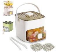 48 Cube Ice Maker with Easy Press Lid, Double-Deck Portable Ice Cube Tray, Easy Press Release, Creative DIY Ice Cube Mold and 2 Trays with Clip,Reusable Ice-Grid for Coffee Cocktails and Juice (White)