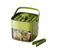 48 Cube Ice Maker with Easy Press Lid,Double-Deck Portable Ice Cube Tray,Ice Trays Container Box for Freezer,Includes Lid Bin Tongs for DIY Whiskey Cocktail Coffee Beverages (Green)