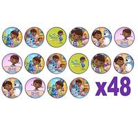 48 Doc McStuffins 3cm Mini Discs Edible Wafer Paper Disc Cupcake Toppers (NOT PRE CUT)