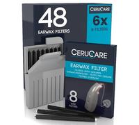 48 Earwax Filters for Hearing Aids Wax Guard CeruCare for Quick and Effective Cleaning Protects Hearing Aid from Moisture and Dust with Resealable Hard Case Diameter 1.3mm