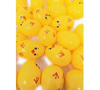 48 Easter Filler Fillable Eggs, Yellow Chick Design, Will Hold Creme Egg