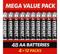 48 Eveready AA Super Heavy Duty - Pack of 4 X 12 Packs Long Expiry
