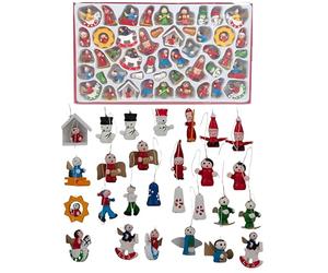 48 Fine Detail Hand Made Traditional Wooden Tree Easter Nativity Play Hanging Ornaments Decorations Xmas Figures Decor