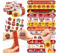 48 Fire Truck 24PCS Fire Truck Temporary Tattoos Sticker 24PCS Slap Bracelets Perfect for Themed Birthday Party Favors Baby Showers or Classroom Rewards Ideal Decor and Gifts for Girls and Boys
