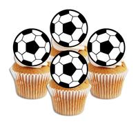 48 Football Cake Decorations, Edible Soccer Mini Cupcake Toppers, 3cm Footie World Cup Cakes, Manchester, Fathers Day Cakes, Euro