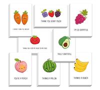 48 Fruit Pun Thank You Card Set, Funny Note Cards Pack with Envelopes, Fun Greeting Notecards Bulk, Cute Boxed Assortment Quip Cards for Gratitude, Recognition, Appreciation, 4 x 6 in