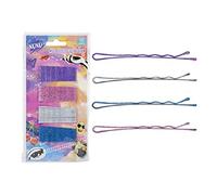 48 Glitter Hair Grips, Pink, Purple, Blue and Silver Bobby Pins