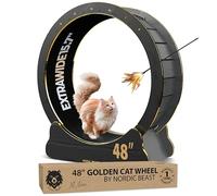 48'' Golden Cat Wheel - Size Which Doesn't Negatively Affect Cat's Spine - Cat Wheel, Cat Exercise Wheel Indoor, Cat Treadmill, Cat Wheels for Indoor Cats, Cat Running Wheel, Cat Treadmill for Indoor