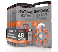 48 Rayovac Hearing Aid Batteries Size 13 (Orange) PR48 Zinc-Air with Sound Fusion Technology - 6 Blisters of 8 Batteries