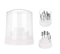 48 Holes Nail Drill Holder Professional Nail Art Plastic Drill Stand for Nail Art Drill Bit Organizer Box Holder(White)