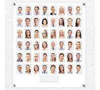 48 Image Staff, Student or Employee Photo Display Board in Clear, Black or White (White)