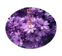 48 Inch Christmas Tree Skirt, Blooming Purple Flowers Xmas Tree Skirts Mat for Holiday Wedding Party Decor