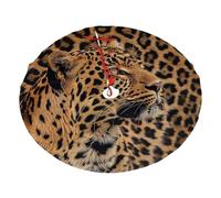 48 Inch Christmas Tree Skirt, Wild Leopard Animal Xmas Tree Skirts Mat for Holiday Wedding Party Decor
