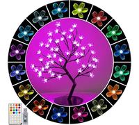 48 LED Cherry Blossom Tree Light, Color-Changing Cherry Flower Lamp，Artificial Bonsai Tree with Remote Lit Centerpieces Christmas Tabletop Night Lights for Halloween Wedding Party Home Decor