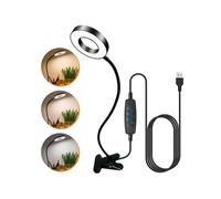 48 LED Desk Lamp Clip on 360Flexible Reading Table Light Eye-Caring USB Clamp for Bed Workbench-A