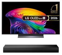 48" Lg C6 OLED48C66LB OLED AI 4K HDR Smart TV 2026 & US20A 2.0 Compact Sound Bar Bundle, Silver/Grey