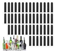 48 Liquor Pour Spouts Covers, Black Silicone Bottle Cap Pourer Cap, Black Rubber Pourer Covers, Dispenser Spout Cap, Leakproof Pour Spout Caps, Rubber Bottle Pourer Cover for Spirits Oil Pourer