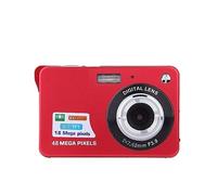 48 Megapixel HD Digital Camera Retro Student Card Camera Selfie Video Camcorder(Red+Readers)