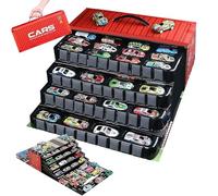 48 Mini Pull-Back Car with Built-In Garage Set, 2026 New Metal Alloy Racing Car Toys, Multiple Simulation Scenes, Die-Cast Vehicles Friction Powered Design, Durable for Collectors (Red)