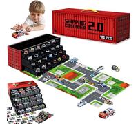 48 Mini Pull-Back Car with Built-in Garage Set, Die-Cast Vehicles Friction Powered Design, Alloy Racing Car Toys, Mini Cars Party Favors for Boys and Girls