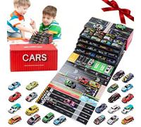 48 Mini Pull-Back Cars with Built-In Garage Set, Alloy Racing Car Toys, Friction-Powered Die-Cast Vehicles with Fold-Out Racing Map, Durable Mini Race Car Collection Party Favors, Gifts (60Pcs)