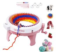 48 Needle Circular Knitting Machine for Adults & Children - DIY Looming Machine for Knitting Scarves, Hats, Socks & Gloves (Pink)