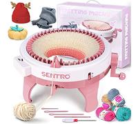 48 Needle Knitting Machine with Row Counter, DIY Rotating Double Knit Loom Machine Kit, Knitting Loom Machine with Two Weaving Methods for Adult Child Gift Hats Scarves Socks Gloves