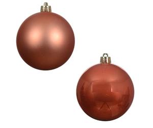 48 orange christmas baubles - spiced pumpkin baubles christmas decorations - christmas tree hanging ornament - 60mm 6cm baubles - matte shiny set - autumn halloween baubles.