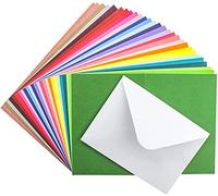 48 Pack Blank Folded Cards and Envelopes Colored Cards White Envelopes 5 x 7 Inch Colorful Greeting Cards 24 Assorted Colors Heavy Weight for Greeting,Invitation,Card Making