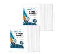 48-Pack Canvas Boards for Painting, 24 Each of 5x7 & 8x10 Inch, 100% Cotton Pre-Primed Blank White Art Canvas Boards, Art Supplies for Kids, Adults & Artists, for Acrylic & Oil Paint