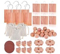 48 Pack Cedar Blocks for Clothes Storage, Cedar Wood Chips and Balls for Closets and Drawers, Fresh Scented Sachets