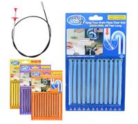 48 Pack Drain Unblocker & Snake Set, Unclog Sink Deodorizer Sticks to Keep Drains Clearm, for Sinks, Bathtubs & Basins