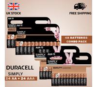 48 PACK DURACELL SIMPLY 24 AA + 24 AAA BATTERIES BUNDLE LASTING ALKALINE POWER
