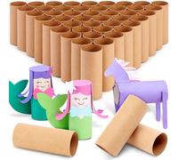 48 Pack Empty Toilet Paper Rolls for Crafts, Brown Cardboard Tubes for DIY, Classrooms, 10 cm Length, 4.06 cm Diameter